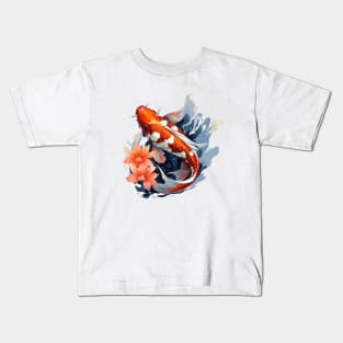 Koi Fish In A Pond Kids T-Shirt